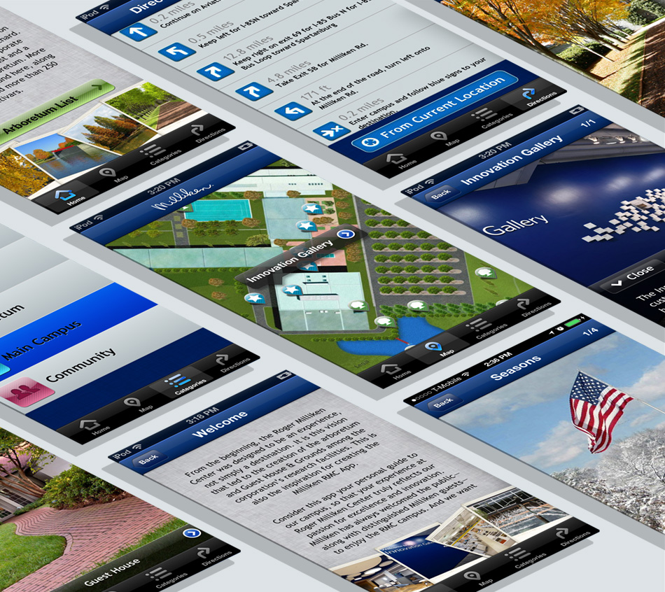 Milliken app screens